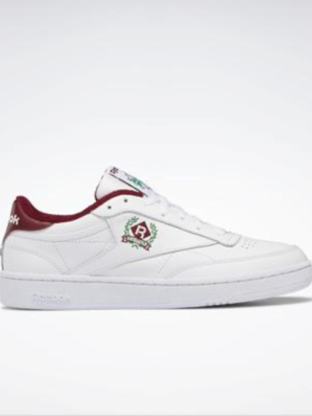 Reebok Club C 85 Crest White Burgundy -  unisex UK 9 USA 10 NWT